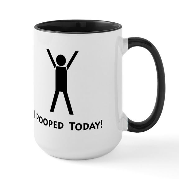 CafePress - Ipoopedtodaymug Mugs - 15 oz Ceramic Large White Novelty Mug