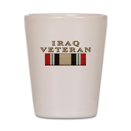 CafePress - Iraq Vet - White Shot Glass, Unique and Funny Shot Glass