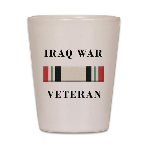 CafePress - Iraq War Veterans - White Shot Glass, Unique and Funny Shot Glass