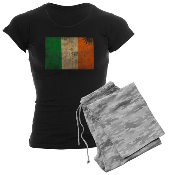 CafePress - Ireland Flag Women's Dark Pajamas - Women's Short Sleeve Print T-Shirt and Pants Dark Cotton Pajama Set