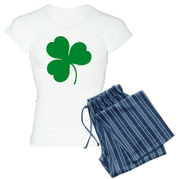 CafePress - Ireland Irish Clover Women's Light Pajamas - Women's Short Sleeve Print T-Shirt and Pants Light Cotton Pajama Set