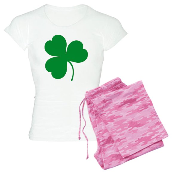 CafePress - Ireland Irish Clover Women's Light Pajamas - Women's Short Sleeve Print T-Shirt and Pants Light Cotton Pajama Set