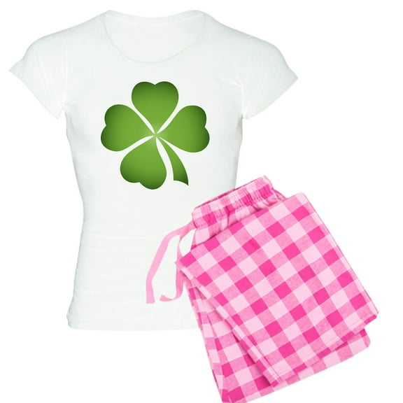 CafePress - Ireland Irish Clover Women's Light Pajamas - Women's Short Sleeve Print T-Shirt and Pants Light Cotton Pajama Set
