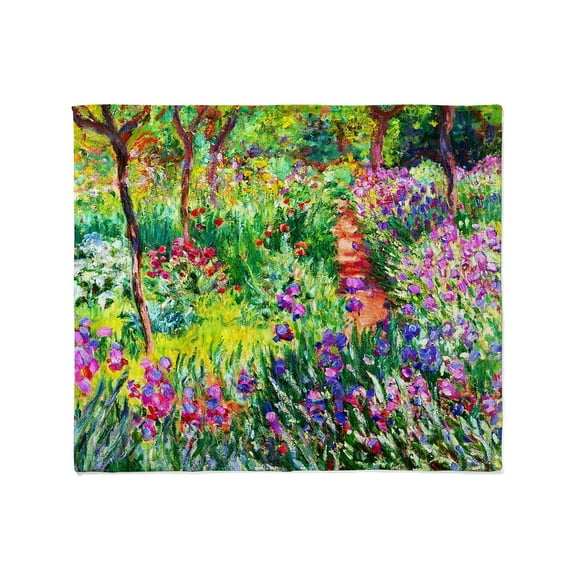 CafePress - Iris Garden At Giverny Monet Throw Blanket - Soft Fleece Throw Blanket, 50"x60" for All Ages