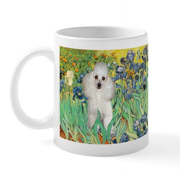 CafePress - Irises / Poodle (W) Mug - 11 oz Ceramic Mug - Novelty Coffee Tea Cup