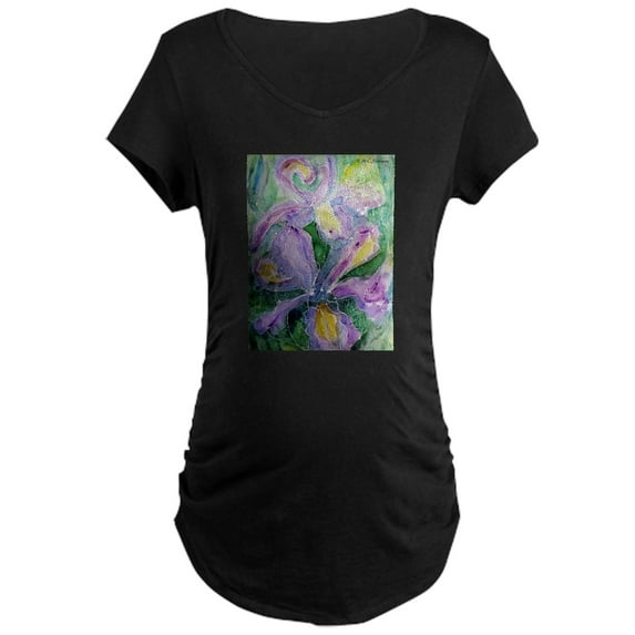 CafePress - Irises, Pretty, Flowers, Maternity Dark T Shirt - Maternity Dark T-Shirt