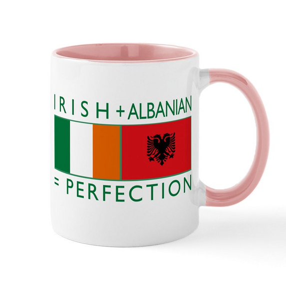 CafePress - Irish Albanian Heritage Flag Mug - 11 oz Ceramic Mug - Novelty Coffee Tea Cup