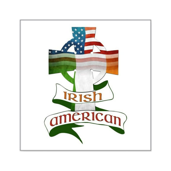 CafePress - Irish American Celtic Cross Square Sticker 3&Quot; - Square Sticker 3" x 3"