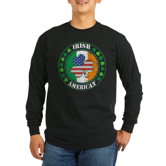 CafePress - Irish American Long Sleeve Dark T Shirt - Long Sleeve Dark T-Shirt