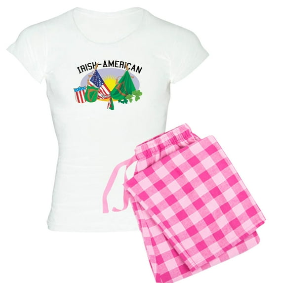 CafePress - Irish American Women's Light Pajamas - Women's Short Sleeve Print T-Shirt and Pants Light Cotton Pajama Set