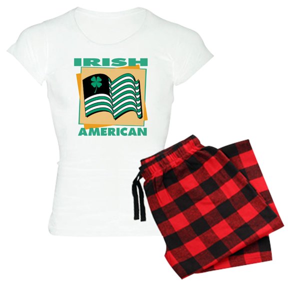 CafePress - Irish American Women's Light Pajamas - Women's Short Sleeve Print T-Shirt and Pants Light Cotton Pajama Set