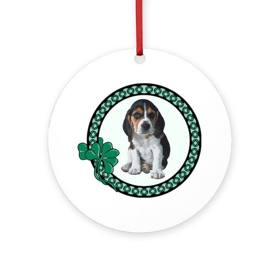 CafePress - Irish Beagle - Round Wood Ornament 4"