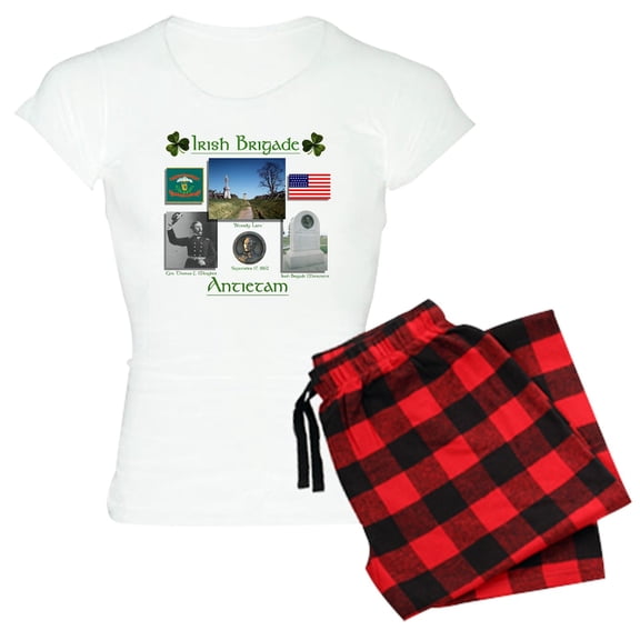 CafePress - Irish Brigade At Antietam Women's Light Pajamas - Women's Short Sleeve Print T-Shirt and Pants Light Cotton Pajama Set