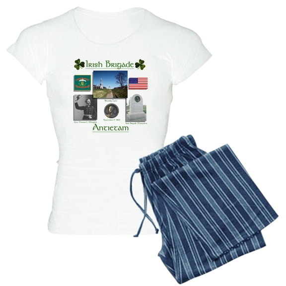 CafePress - Irish Brigade At Antietam Women's Light Pajamas - Women's Short Sleeve Print T-Shirt and Pants Light Cotton Pajama Set