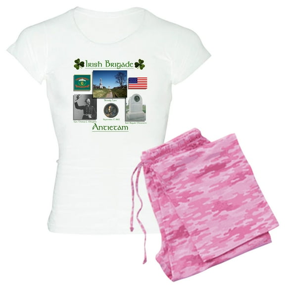 CafePress - Irish Brigade At Antietam Women's Light Pajamas - Women's Short Sleeve Print T-Shirt and Pants Light Cotton Pajama Set