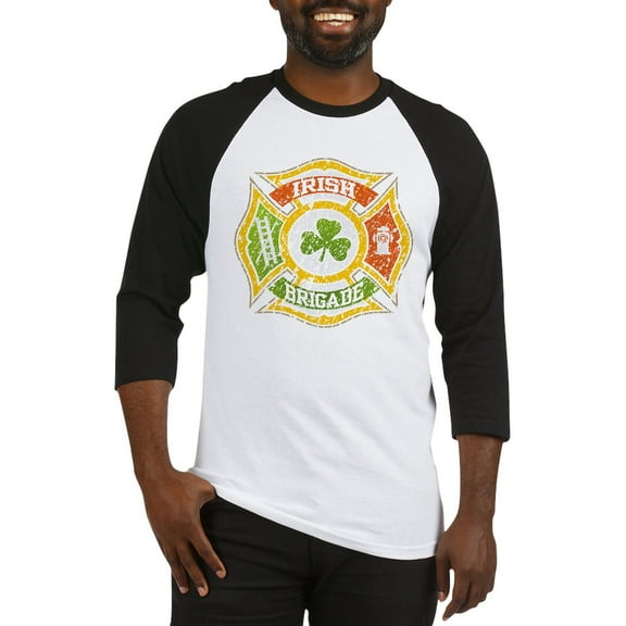 CafePress - Irish Brigade Baseball Jersey - Cotton Baseball Jersey, 3/4 Raglan Sleeve Shirt