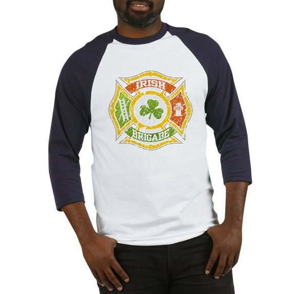 CafePress - Irish Brigade Baseball Jersey - Cotton Baseball Jersey, 3/4 Raglan Sleeve Shirt