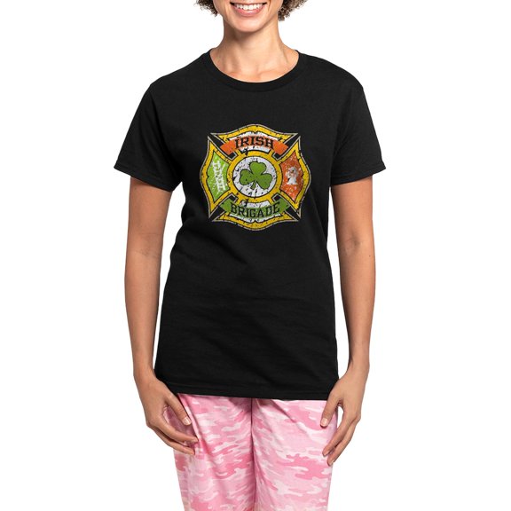 CafePress - Irish Brigade Women's Dark Pajamas - Women's Short Sleeve Print T-Shirt and Pants Dark Cotton Pajama Set