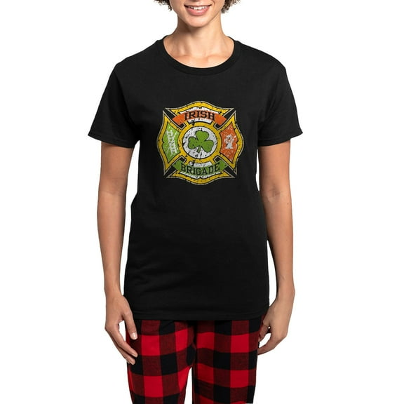 CafePress - Irish Brigade Women's Dark Pajamas - Women's Short Sleeve Print T-Shirt and Pants Dark Cotton Pajama Set