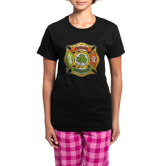CafePress - Irish Brigade Women's Dark Pajamas - Women's Short Sleeve Print T-Shirt and Pants Dark Cotton Pajama Set