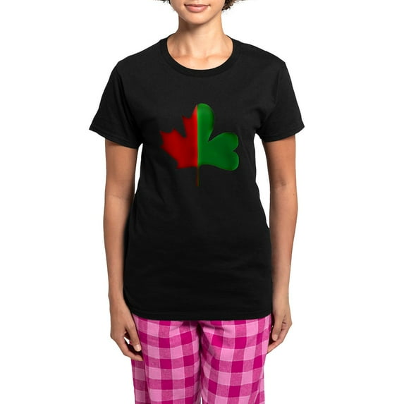 CafePress - Irish Canadian 3D Women's Dark Pajamas - Women's Short Sleeve Print T-Shirt and Pants Dark Cotton Pajama Set