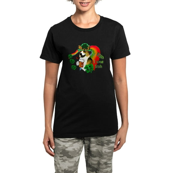 CafePress - Irish Corgi Women's Dark Pajamas - Women's Short Sleeve Print T-Shirt and Pants Dark Cotton Pajama Set