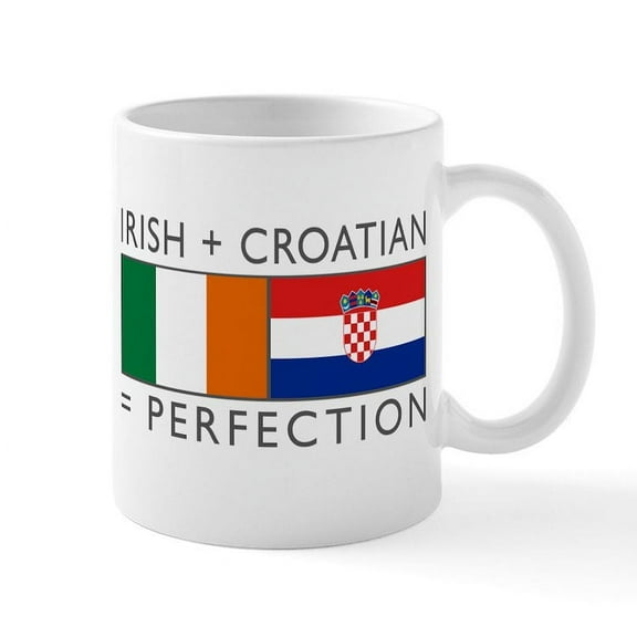 CafePress - Irish Croatian Flags Mug - 11 oz Ceramic Mug - Novelty Coffee Tea Cup