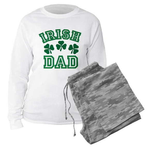 CafePress - Irish Dad 3 Clover 2 - Women's Long Sleeve Relaxed Fit Cotton Light Pajama Set