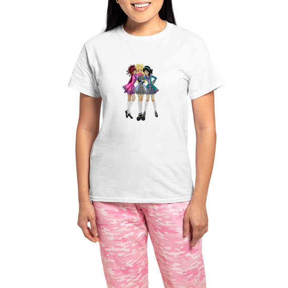 CafePress - Irish Dance Women's Light Pajamas - Women's Short Sleeve Print T-Shirt and Pants Light Cotton Pajama Set