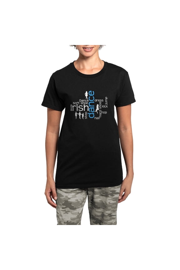 - Irish Dance Words Pajamas - Women's Short Sleeve Print T-Shirt and Pants Dark Cotton Pajama Set