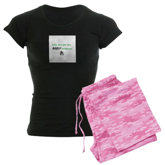 CafePress - Irish Dancers REELY Awesome Women's Dark Pajamas - Women's Short Sleeve Print T-Shirt and Pants Dark Cotton Pajama Set