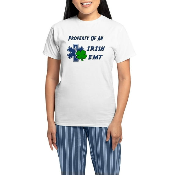 CafePress - Irish EMT Property Women's Light Pajamas - Women's Short Sleeve Print T-Shirt and Pants Light Cotton Pajama Set