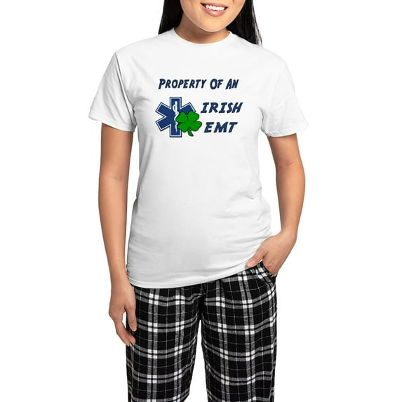 CafePress - Irish EMT Property Women's Light Pajamas - Women's Short Sleeve Print T-Shirt and Pants Light Cotton Pajama Set