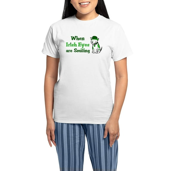 CafePress - Irish Eyes Smiling Women's Light Pajamas - Women's Short Sleeve Print T-Shirt and Pants Light Cotton Pajama Set