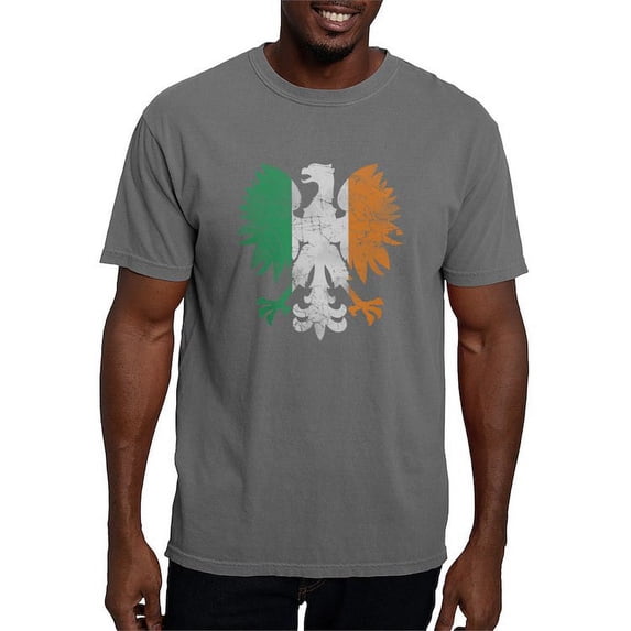 CafePress - Irish Flag Polish Eagle T Shirt - Mens Comfort Colors Shirt