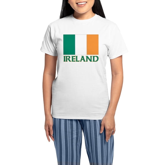 CafePress - Irish Flag Women's Light Pajamas - Women's Short Sleeve Print T-Shirt and Pants Light Cotton Pajama Set