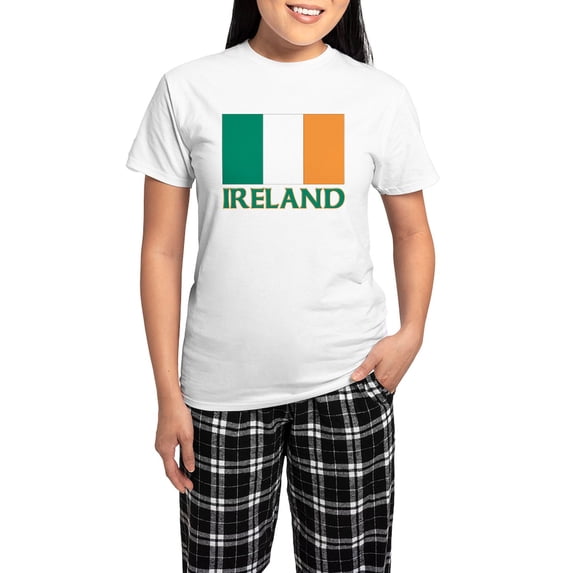 CafePress - Irish Flag Women's Light Pajamas - Women's Short Sleeve Print T-Shirt and Pants Light Cotton Pajama Set