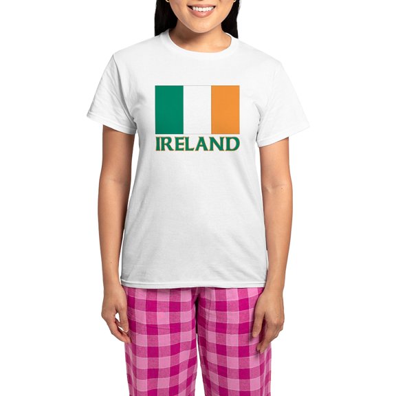CafePress - Irish Flag Women's Light Pajamas - Women's Short Sleeve Print T-Shirt and Pants Light Cotton Pajama Set
