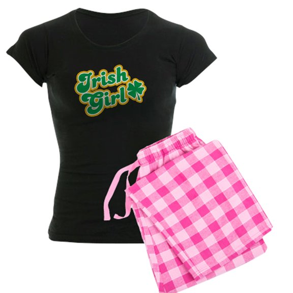 CafePress - Irish Girl Women's Dark Pajamas - Women's Short Sleeve Print T-Shirt and Pants Dark Cotton Pajama Set