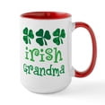 thumbnail image 1 of CafePress - Irish Grandma Plaid Clover - 15 oz Ceramic Large White Novelty Mug, 1 of 4