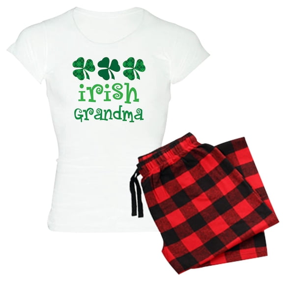 CafePress - Irish Grandma Shamrock Women's Light Pajamas - Women's Short Sleeve Print T-Shirt and Pants Light Cotton Pajama Set