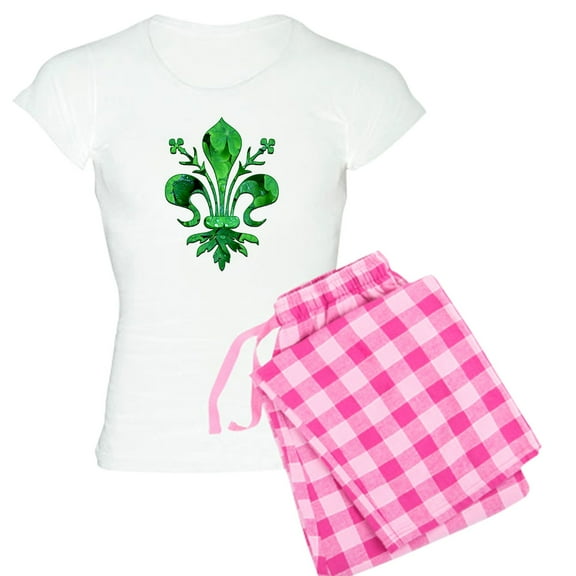CafePress - Irish Green Fleur De Lis - Women's Light Pajamas