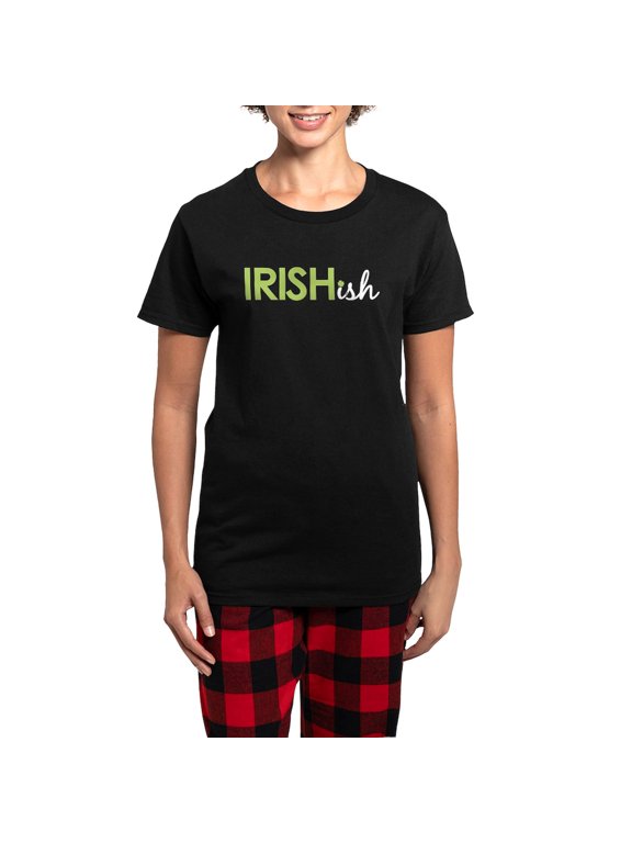 - Irish Ish (St. Patty's Day) Women's Dark Pajamas - Women's Short Sleeve Print T-Shirt and Pants Dark Cotton Pajama Set