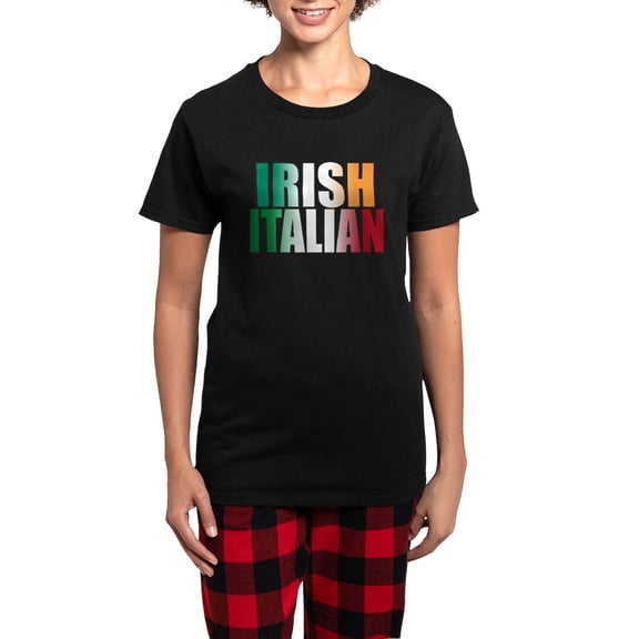 CafePress - Irish Italian Women's Dark Pajamas - Women's Short Sleeve Print T-Shirt and Pants Dark Cotton Pajama Set