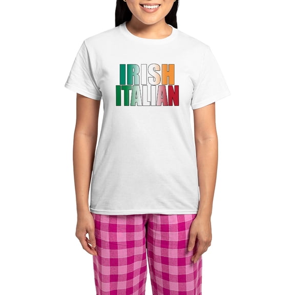 CafePress - Irish Italian Women's Light Pajamas - Women's Short Sleeve Print T-Shirt and Pants Light Cotton Pajama Set