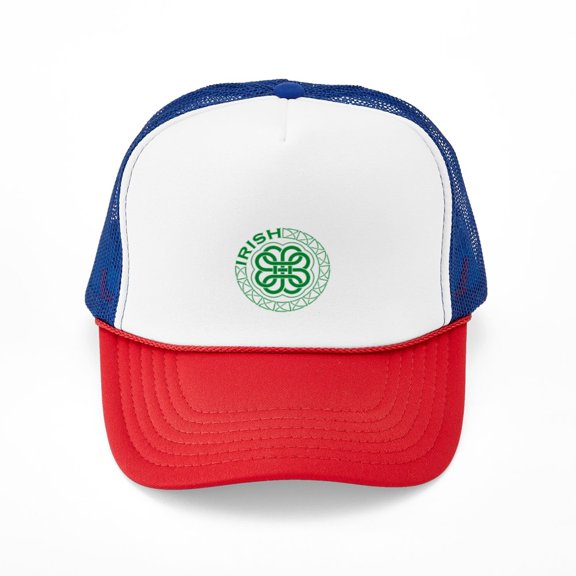 CafePress - Irish Knot Work Shamrock - Adjustable Unisex Printed Trucker Hat with Mesh Back