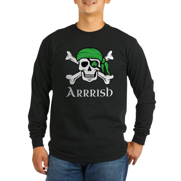 CafePress - Irish Pirate Arrrish Long Sleeve T Shirt - Long Sleeve Dark T-Shirt