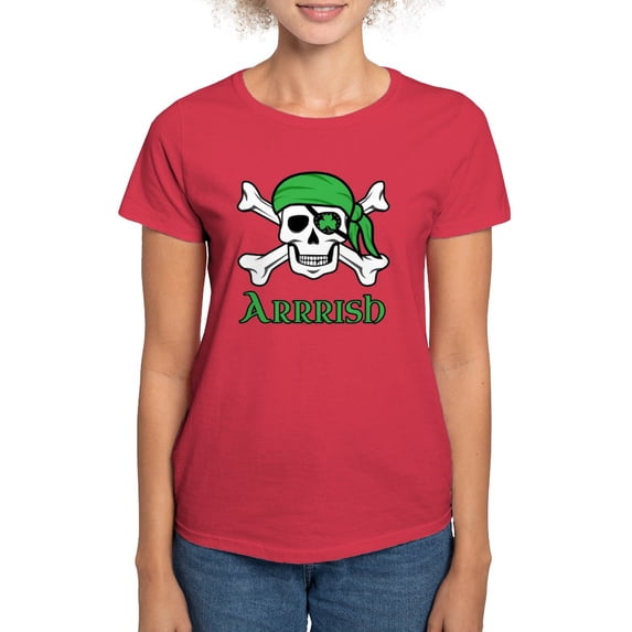 CafePress - Irish Pirate Women's Dark T Shirt - Women's Traditional Fit Dark T-Shirt