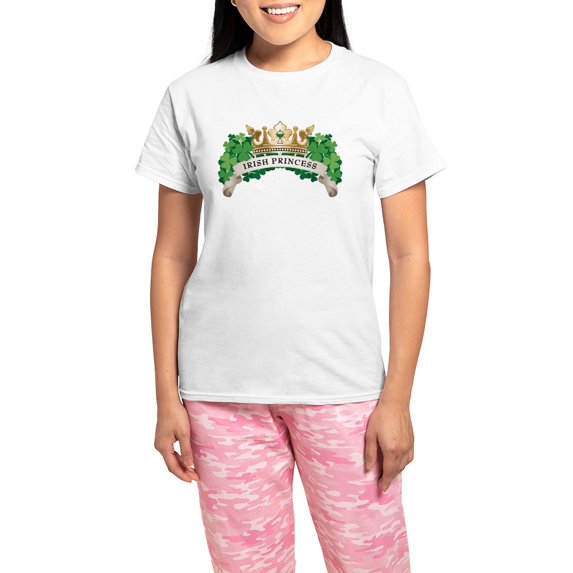CafePress - Irish Princess Women's Light Pajamas - Women's Short Sleeve Print T-Shirt and Pants Light Cotton Pajama Set
