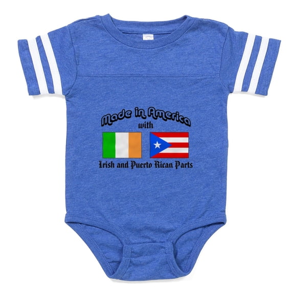 CafePress - Irish Puerto Rican Bl Tr - Cute Infant Baby Football Bodysuit
